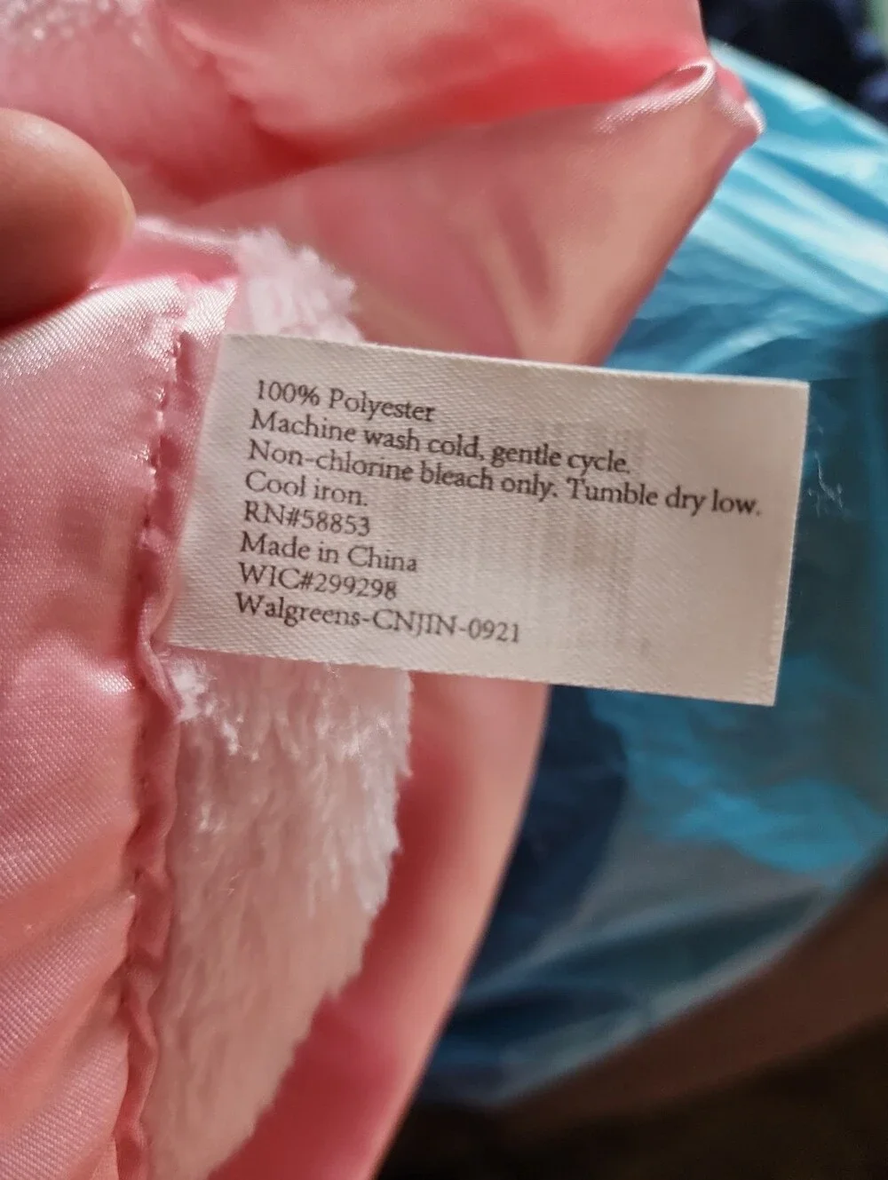 Walgreens Plush Pink Satin Trim Baby Blanket